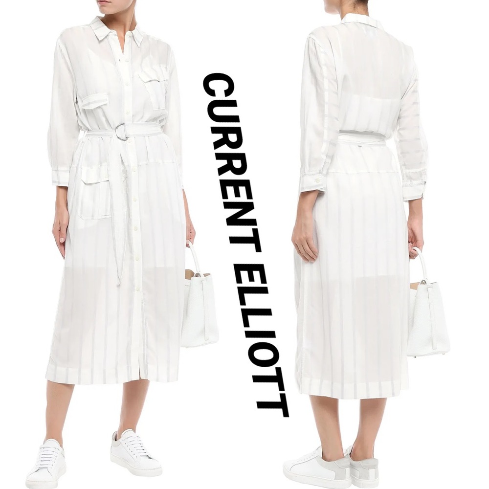 Current Elliott The Camp Dress Satin Stripe casual summer style comfy vacation